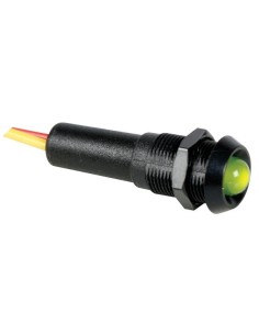FLASHING LED LAMP 12V GREEN - BLACK HOUSING