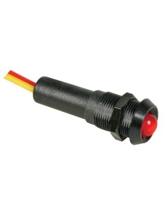 FLASHING LED LAMP 12V RED - BLACK HOUSING