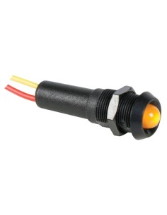 FLASHING LED LAMP 12V YELLOW - BLACK HOUSING