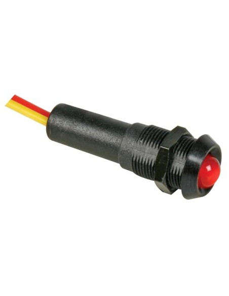 LED LAMP 12V ROOD - ZWARTE BEHUIZING