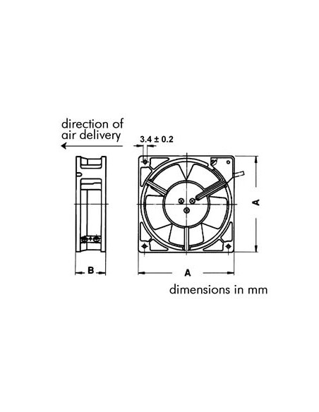VENTILATEUR SUNON 12Vcc ROULEMENT A AIGUILLES 40 x 40 x 10mm