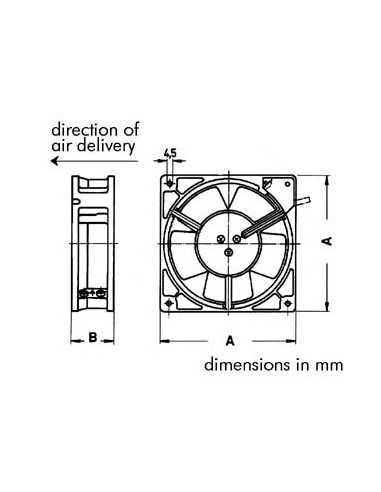 SUNON VENTILATOR 230VAC GLIJLAGER 80 x 80 x 25mm