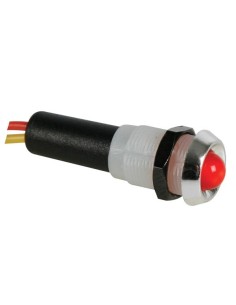 BLINKENDE LED-SIGNALLEUCHTE 12 V ROT - VERCHROMTES GEHÄUSE