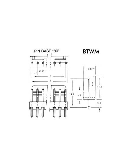 PLATINEN-STECKVERBINDER - STIFTLEISTE - 2 POLE