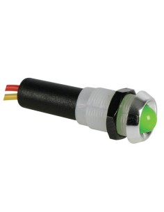 LED LAMP 12V GROEN - CHROMEN BEHUIZING