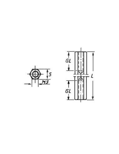 STAHL-ABSTANDSBOLZEN 10 mm - M2.5