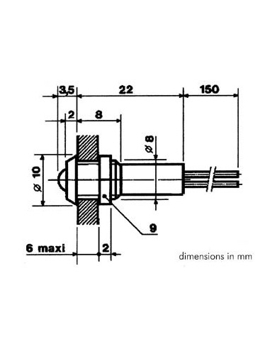 LED-SIGNALLEUCHTE 12 V GELB - VERCHROMTES GEHÄUSE