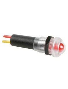 FLASHING WATER-RESISTANT LED LAMP 12V RED - BLACK HOUSING