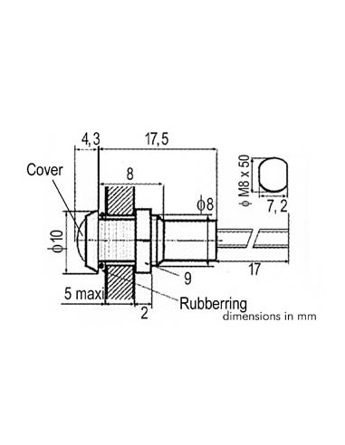 FLASHING WATER-RESISTANT LED LAMP 12V RED -...