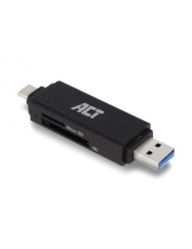 Lector de tarjetas USB 3.2 Gen1 SD y Micro SD, conector USB-C y Tipo-A