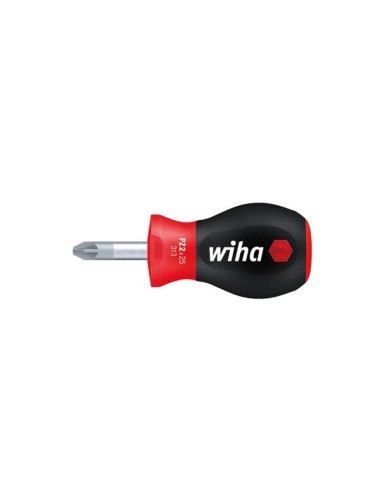 Wiha Screwdriver SoftFinish® Pozidriv with short round blade, Stubby (26973) PZ3 x 25 mm