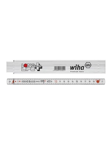 Wiha Folding ruler LongLife Plus 2 m metric, 10 segments (27059) white