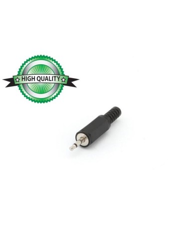 2.5mm JACK MALE CONNECTOR - PLASTIC BLACK MONO