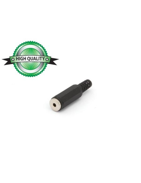 2.5mm FEMALE JACK CONNECTORS - PLASTIC BLACK STEREO