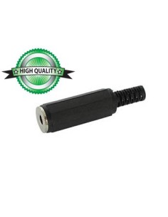 VROUWELIJKE 3.5mm MONO JACK - ZWART PLASTIC