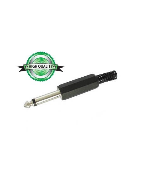 MANNELIJKE 6.35mm MONO JACK - PLASTIC ZWART