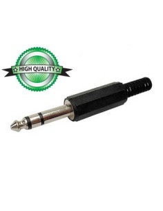 MANNELIJKE 6.35mm STEREO JACK - PLASTIC ZWART