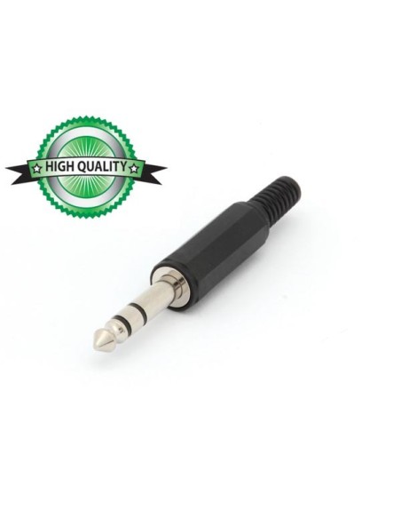 MANNELIJKE 6.35mm STEREO JACK - PLASTIC ZWART