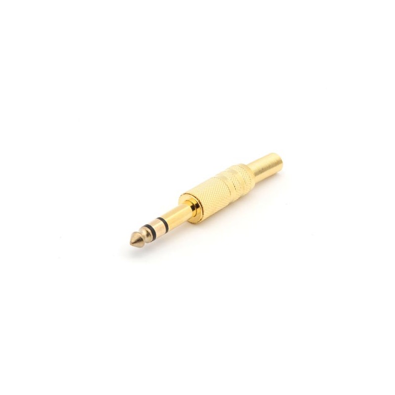 6.35mm MALE JACK CONNECTOR - GOLD STEREO