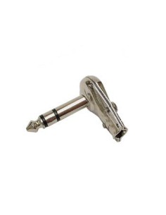 HAAKSE MANNELIJKE 6.35mm STEREO JACK- VERNIKKELD