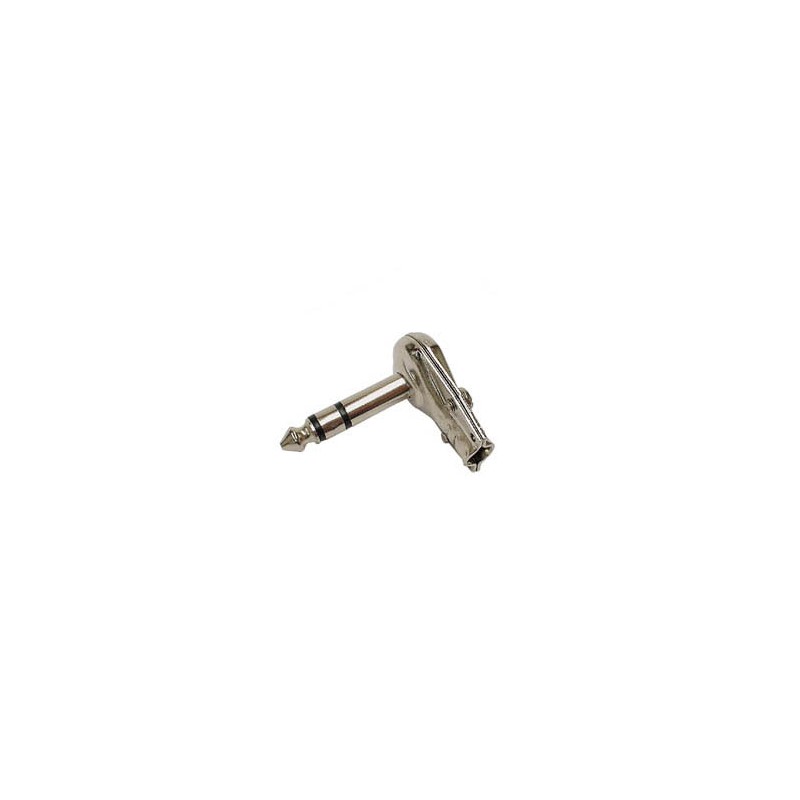 6.35mm 90° MALE JACK CONNECTOR - NICKEL STEREO