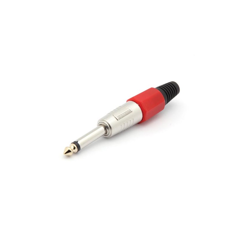 6.35mm PROFESSIONAL MALE JACK CONNECTOR - MONO - RED