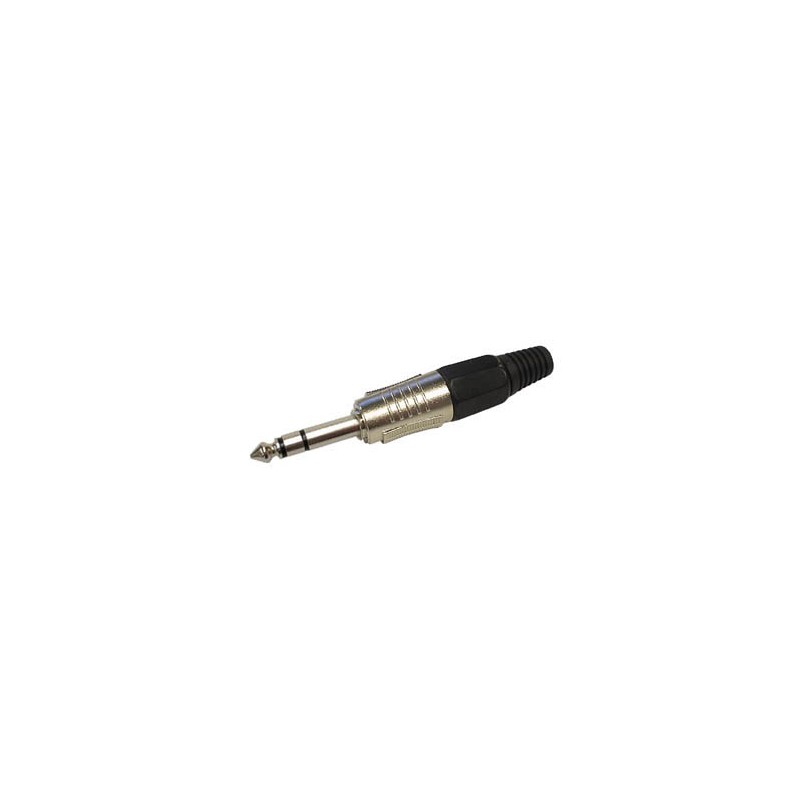 6.35mm PROFESSIONAL MALE JACK CONNECTOR - STEREO - BLACK