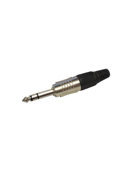 6.35mm PROFESSIONAL MALE JACK CONNECTOR - STEREO - BLACK