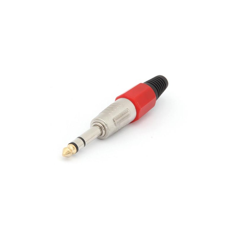 JACK MALE PROFESSIONNEL 6.35mm STEREO ROUGE
