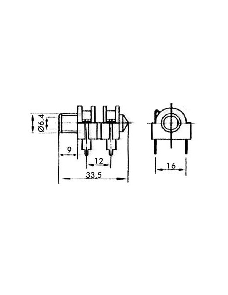 JACK FEMELLE 6.35 mm - A COUPE-CIRCUIT - MONO