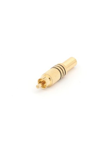 MANNELIJKE RCA PLUG - VERGULD - ZWART