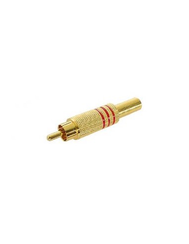 CONECTOR RCA MACHO DORADO - ROJO