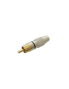 RCA PLUG MALE - GOLD TIP - BLACK