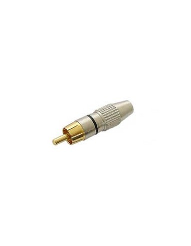 RCA PLUG MALE - GOLD TIP - BLACK