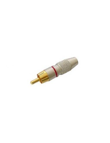 RCA PLUG MALE - GOLD TIP - RED