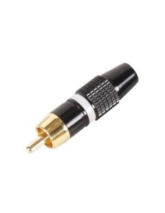 CINCH-STECKER - VERGOLDETE SPITZE - SCHWARZES GEHÄUSE - WEIß