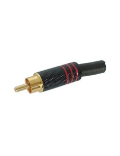 MANNELIJKE RCA PLUG - VERGULDE STEKKER - ZWARTE METALEN...