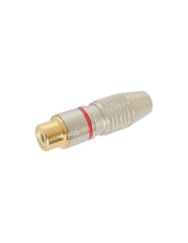 CONECTOR RCA HEMBRA - PUNTA DORADA - ROJO