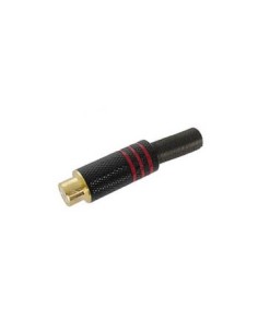 VROUWELIJKE RCA PLUG - VERGULD CONTACT - ZWARTE METALEN...