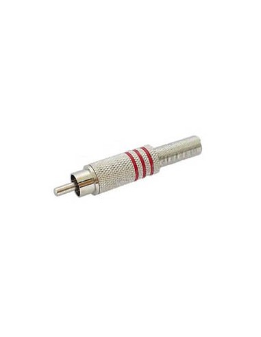 RCA PLUG MALE - NICKEL - RED