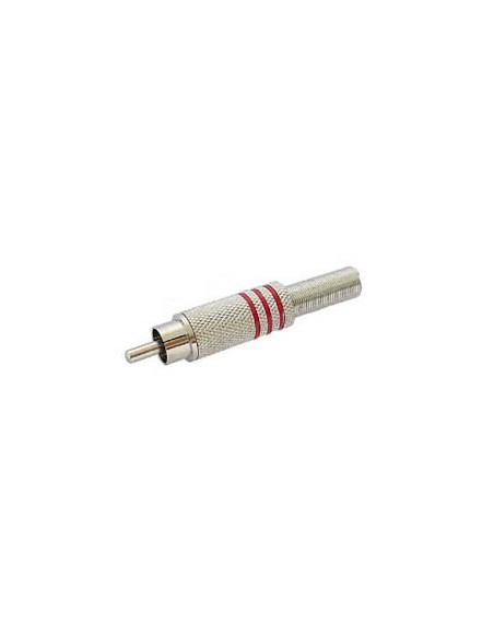 MANNELIJKE RCA PLUG - VERNIKKELD - ROOD