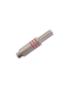 VROUWELIJKE RCA PLUG - VERNIKKELD - ROOD