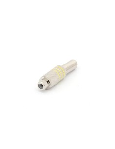 VROUWELIJK RCA PLUG - VERNIKKELD - GEEL