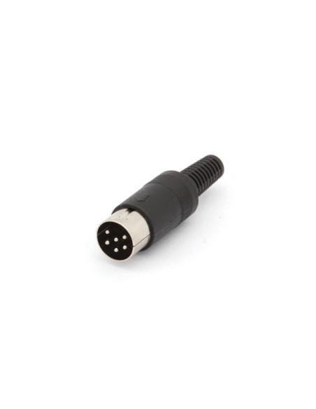 MALE 6P DIN PLUG BLACK