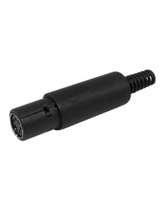 VROUWELIJKE 4P MINI-DIN PLUG - ZWART
