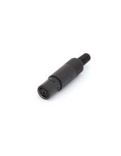 VROUWELIJKE 6P MINI-DIN PLUG - ZWART