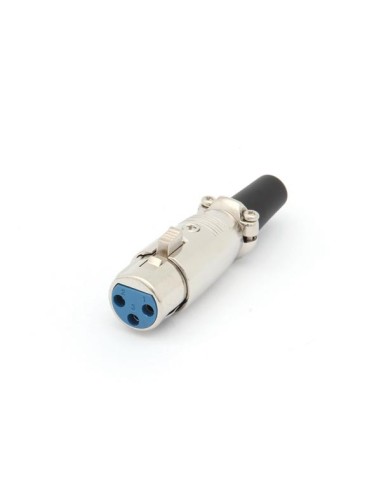 CONECTOR XLR HEMBRA - 3 CONTACTOS - NIQUELADO - TIPO CORTO