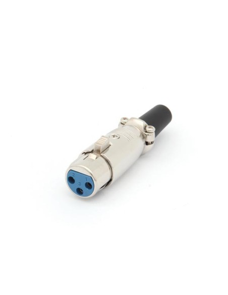3P XLR JACK, VERNIKKELD - KORT TYPE