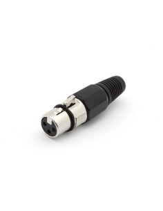 3P FEMALE XLR PLUG - NICKEL - BLACK