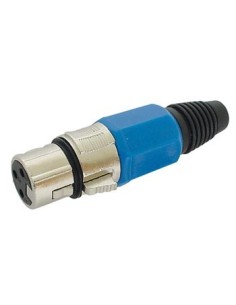 3P FEMALE XLR PLUG - NICKEL - BLUE